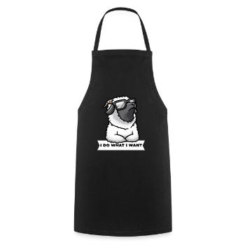 Stubborn Valais black-nosed sheep Sheep - Cooking Apron - black - Front - AI Model Male 185 dark (185cm)