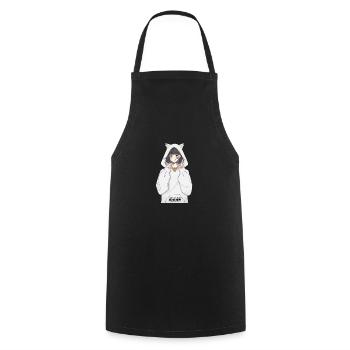 Anime Girl I Only Care About Anime - Kochschürze - Schwarz - Vorne - AI Model Male 185 dark (185cm)