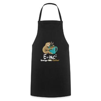 Faultier Kaffee Geschenk - Kochschürze - Schwarz - Vorne - AI Model Male 185 dark (185cm)