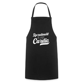 Rekrutierung ist mein Cardio HR Manager Job Beruf - Kochschürze - Schwarz - Vorne - AI Model Male 185 dark (185cm)