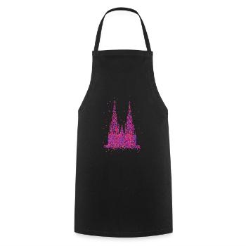 Kölner Dom Fasching Karneval Konfetti Kostüm - Kochschürze - Schwarz - Vorne - AI Model Male 185 dark (185cm)