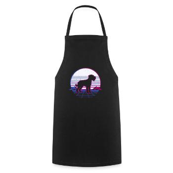 Schnauzer Chien Rétro Vintage Retrowave - Tablier de cuisine - noir - Devant - AI Model Male 185 dark (185cm)