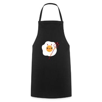 Devil Egg Fried Egg Satan Devil - Cooking Apron - black - Front - AI Model Male 185 dark (185cm)