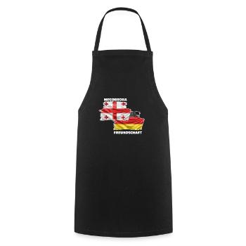 Géorgie Allemagne Drapeau Amitié - Tablier de cuisine - noir - Devant - AI Model Male 185 dark (185cm)
