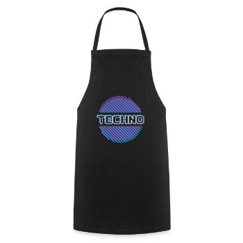 Musique Techno Raver Rave - Tablier de cuisine - noir - Devant - AI Model Male 185 dark (185cm)