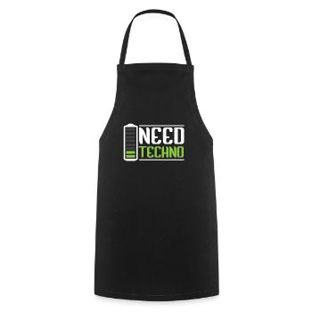 Besoin de Techno Music Raver - Tablier de cuisine - noir - Devant - AI Model Male 185 dark (185cm)