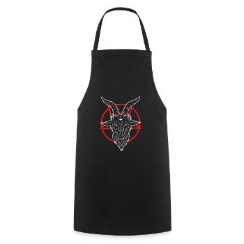 Satan Devil Pentagram Devil - Cooking Apron - black - Front - AI Model Male 185 dark (185cm)
