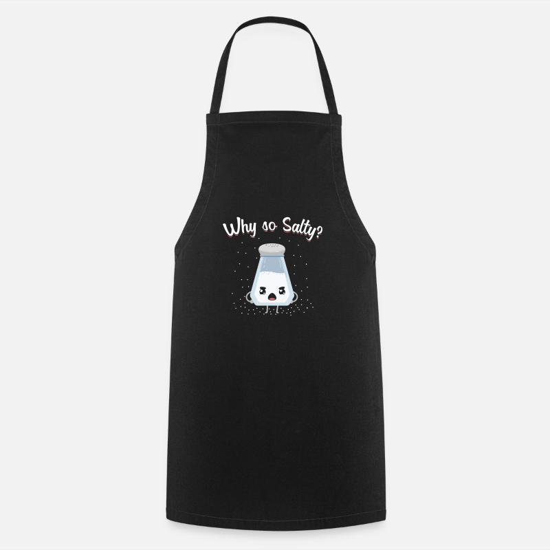 Salty pun - Cooking Apron - black