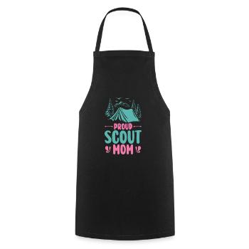 Fière Scout Maman Camping Aventure En Plein Air - Tablier de cuisine - noir - Devant - AI Model Male 185 dark (185cm)