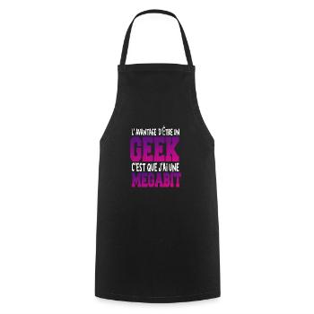 Homme Avantage d'être un Geek Megabit Humour Gamer - Tablier de cuisine - noir - Devant - AI Model Male 185 dark (185cm)