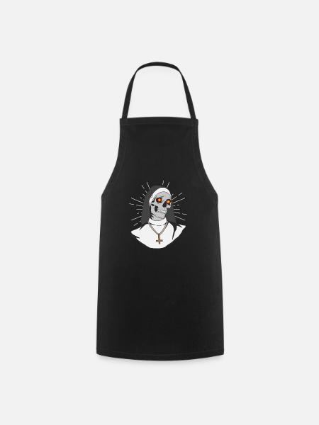 Satan Nonne Antichrist Totenkopf Satan - Kochschürze - Schwarz