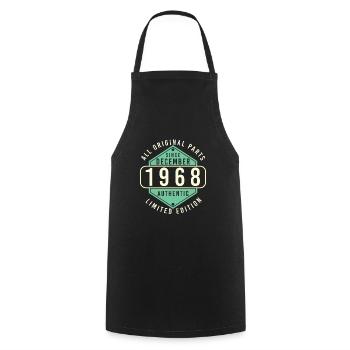 Original 1968 In December Vintage - Cooking Apron - black - Front - AI Model Male 185 dark (185cm)