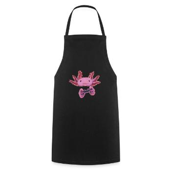 Axolotl Kawaii Funny Mexican Axolotl - Cooking Apron - black - Front - AI Model Male 185 dark (185cm)