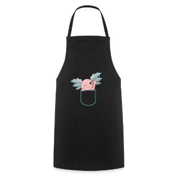 Axolotl Kawaii Funny Mexican Axolotl - Cooking Apron - black - Front - AI Model Male 185 dark (185cm)