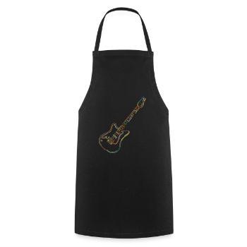 E-Gitarre Illustration Gitarren Lehrer Geschenk - Kochschürze - Schwarz - Vorne - AI Model Male 185 dark (185cm)