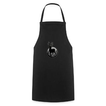 Red Deer I Deer Antler Hunter Hunting Motif for - Cooking Apron - black - Front - AI Model Male 185 dark (185cm)