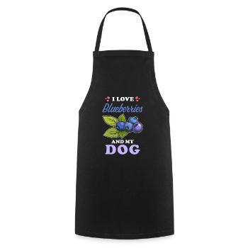 Les bleuets et les chiens disent - Tablier de cuisine - noir - Devant - AI Model Male 185 dark (185cm)