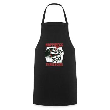 Happiness Is A Tight Threesome Dart Player Dart - Cooking Apron - black - Front - AI Model Male 185 dark (185cm)