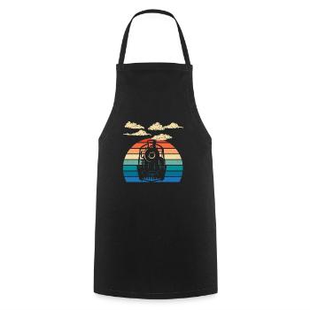 Railway Locomotive Railroad Engineer Train Driver - Cooking Apron - black - Front - AI Model Male 185 dark (185cm)