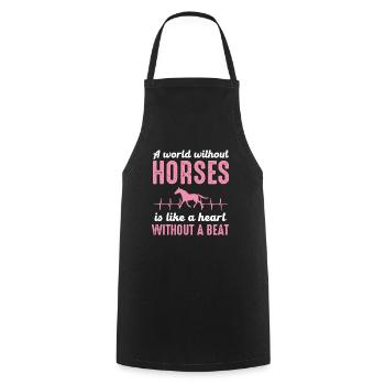 A world without horses is like a heart - horse - Cooking Apron - black - Front - AI Model Male 185 dark (185cm)
