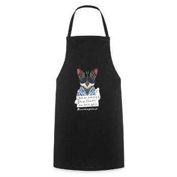 Travel Agent Cat Art For Tourism Advisors - Cooking Apron - black - Front - AI Model Male 185 dark (185cm)