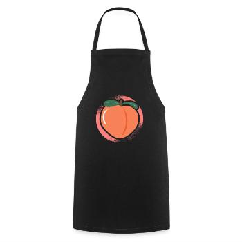 Peach Fruit Lover Vegan Vegetarian Healthy - Cooking Apron - black - Front - AI Model Male 185 dark (185cm)