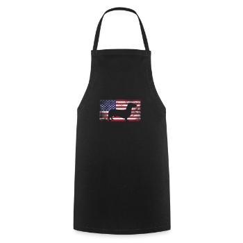 Dackelhund Dackel Hund Geschenk USA Flagge Amerika - Kochschürze - Schwarz - Vorne - AI Model Male 185 dark (185cm)