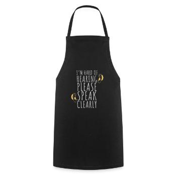 Parlez plus fort Malentendant, Sourd et Malentendant - Tablier de cuisine - noir - Devant - AI Model Male 185 dark (185cm)