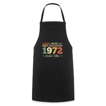 Legendary since 1972 50th birthday 50 years - Cooking Apron - black - Front - AI Model Male 185 dark (185cm)
