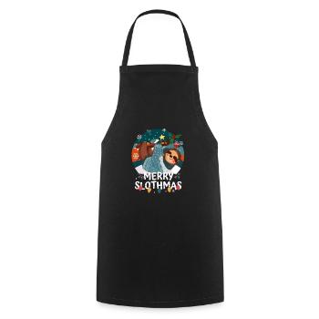 Merry Slothmas Funny Christmas Sloth Lover - Kochschürze - Schwarz - Vorne - AI Model Male 185 dark (185cm)