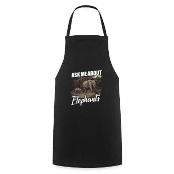 Elephant Elephants - Cooking Apron - black - Front - AI Model Male 185 dark (185cm)