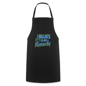 Blues is my Remedy - Cooking Apron - black - Front - AI Model Male 185 dark (185cm)
