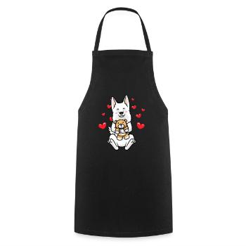 Berger Blanc Suisse Dog White Swiss - Cooking Apron - black - Front - AI Model Male 185 dark (185cm)