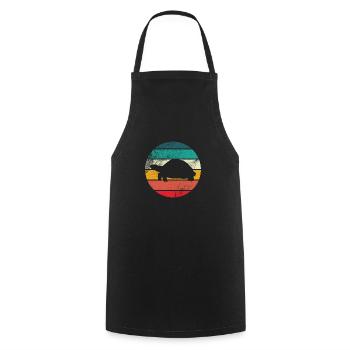Turtle Turtles Retro Gift - Cooking Apron - black - Front - AI Model Male 185 dark (185cm)
