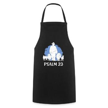 Psalm 23 Bible God Jesus Christ Faith - Cooking Apron - black - Front - AI Model Male 185 dark (185cm)