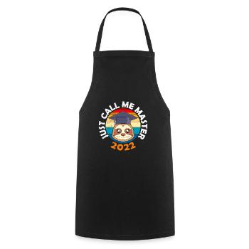 Maître? Aucun problème! Maîtrise - Tablier de cuisine - noir - Devant - AI Model Male 185 dark (185cm)