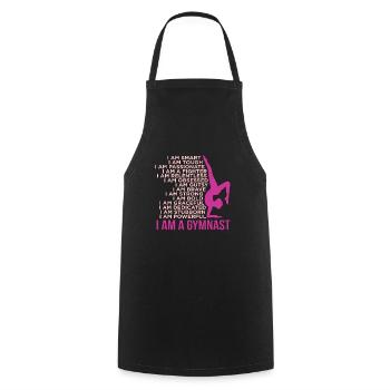 I am a gymnast gymnastics gymnastics - Cooking Apron - black - Front - AI Model Male 185 dark (185cm)