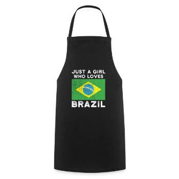 Just a girl who loves Brasilien - Kochschürze - Schwarz - Vorne - AI Model Male 185 dark (185cm)