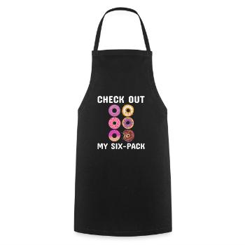 Schauen Sie sich my Six Pack Donuts Funny Fitness Humor an - Kochschürze - Schwarz - Vorne - AI Model Male 185 dark (185cm)