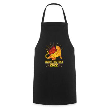 Good Luck Happy Chinese New Year of the Tiger 2022 - Cooking Apron - black - Front - AI Model Male 185 dark (185cm)