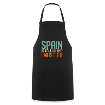 Spain is Calling I must go - Cooking Apron - black - Front - AI Model Male 185 dark (185cm)