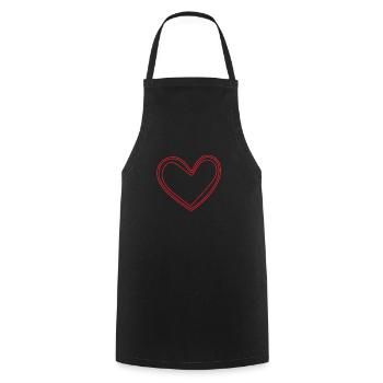 Rotes Herz Geschenkidee - Kochschürze - Schwarz - Vorne - AI Model Male 185 dark (185cm)