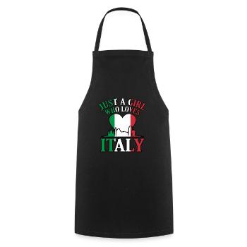 Italian Italy Flag Italia - Cooking Apron - black - Front - AI Model Male 185 dark (185cm)