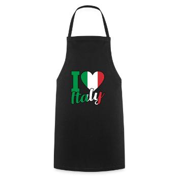 Italian Italy Flag Italia - Cooking Apron - black - Front - AI Model Male 185 dark (185cm)
