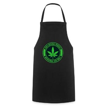 Cannabis - Kochschürze - Schwarz - Vorne - AI Model Male 185 dark (185cm)