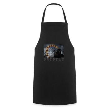 Pripyat - Radioactive ghost town Chernobyl - Cooking Apron - black - Front - AI Model Male 185 dark (185cm)