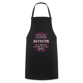 Autistinin Ich bin diese legendäre Autistinin - Kochschürze - Schwarz - Vorne - AI Model Male 185 dark (185cm)