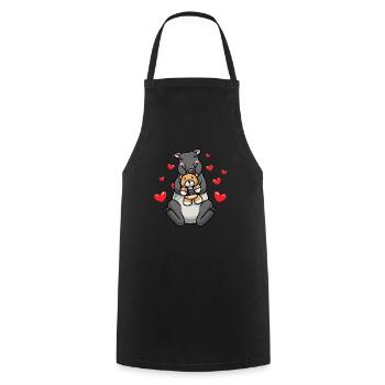 Kawaii Tapir Kuscheltier Herz Tapir - Kochschürze - Schwarz - Vorne - AI Model Male 185 dark (185cm)