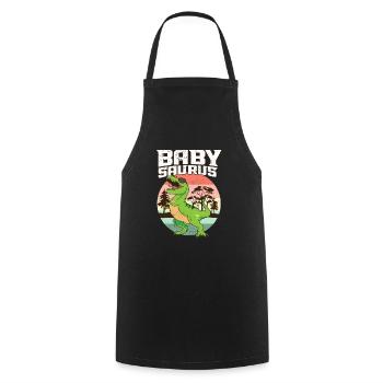 Saurus Family Matching I Tyrannosaurus T-Rex I - Cooking Apron - black - Front - AI Model Male 185 dark (185cm)