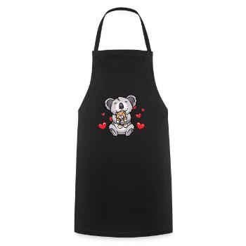 Peluche Jouet Koala Kawaii Coeur Koala Ours - Tablier de cuisine - noir - Devant - AI Model Male 185 dark (185cm)